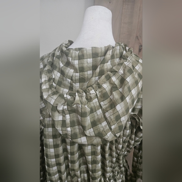 Anthropologie DAILY PRACTICE Day Hike Hooded Jacket In Green Checkered. Size Med - Picture 12 of 16